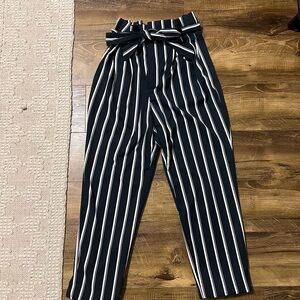 Striped Navy Blue and White Women's Pants